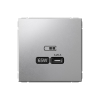 Розетка USB ArtGallery тип С высокоскор. заряд 65W QC PD (алюминий) GAL000327