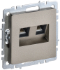 Розетка компьютерная двойная BRITE RJ45 5E шампань РК10-2-БрШ BR-K20-1-K37