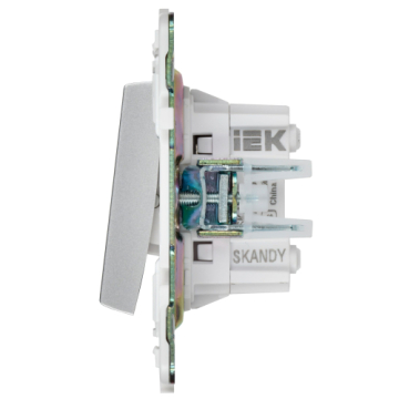 Выключатель перекрестный 2-клавишный IEK SKANDY 10А SK-V06S (серебряный) SK-V23-0-10-K23