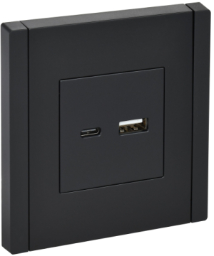 Розетка USB A+C FORTE&PIANO 18Вт FP151 (черный) FP-U22-018-K02