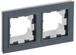 Рамка 2-м BRITE Графит IP44 РУ-2-БрГ-44 BR-M22-44-K53