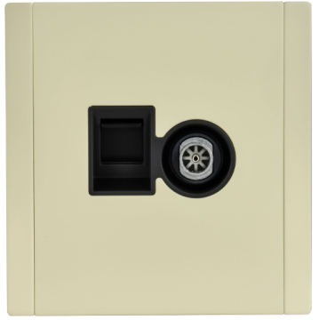 Розетка TV+RJ45 кат.5E FORTE&PIANO FP836M (металл слоновая кость) FP-AK20-1-M-K41
