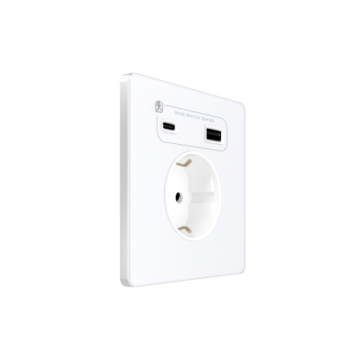 Зарядка USB А+С 20Вт с розеткой SE Systeme Infinity (арктический лед) FSE000132