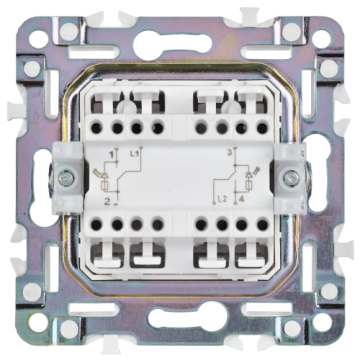 Выключатель проходной 2-клавишный IEK SKANDY с индикацией 10А SK-V10Gr (серый) SK-V22-1-10-K03