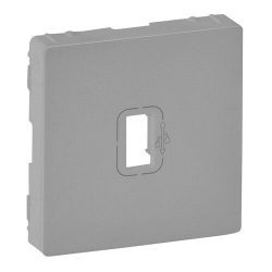 Лицевая панель Valena Life для USB розетки с кабелем (алюминий) 754752