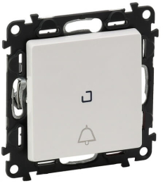 Кнопочный выключатель Valena Life с подсветкой и с символом "звонок" (белый) 752116