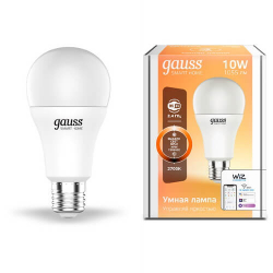Лампа Gauss Smart A60 10W E27 диммируемая LED 1070112