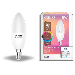 Лампа Gauss Smart 5W E14 диммируемая с изменением цвета 1190112
