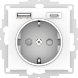 Розетка 220В+USB тип A+C AtlasDesign (белый) ATN000132