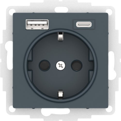 Розетка 220В+USB тип A+C AtlasDesign (изумруд) ATN000832