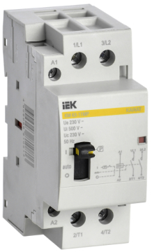 Контактор IEK модульный с ручным упр. КМ63-11МР 63А AC 1НО+1НЗ MKK12-63-11