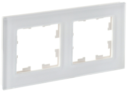 Рамка 2-м BRITE DECOR Белый матовый стекло РУ-2-2-Бр BR-M22-G-31-K01