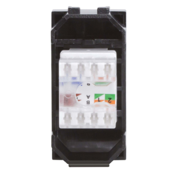 Компьютерная розетка Brava RJ-45 кат. 5е 1 модуль (черный) 77654N