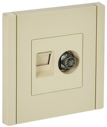 Розетка TV+RJ45 кат.5E FORTE&PIANO FP436 (ваниль) FP-AK20-1-K10