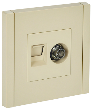 Розетка TV+RJ45 кат.5E FORTE&PIANO FP436 (ваниль) FP-AK20-1-K10