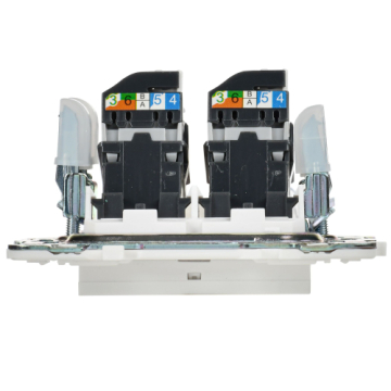 Розетка компьютерная двойная IEK SKANDY RJ45 кат.5E SK-K03W (арктический белый) SK-K20-1-K01