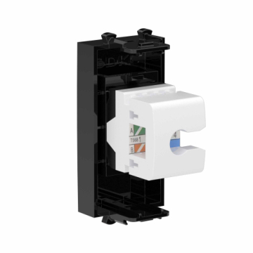 Компьютерная розетка DKC Avanti RJ-45 без шторки кат. 6 1 модуль (черный квадрат) 4402691