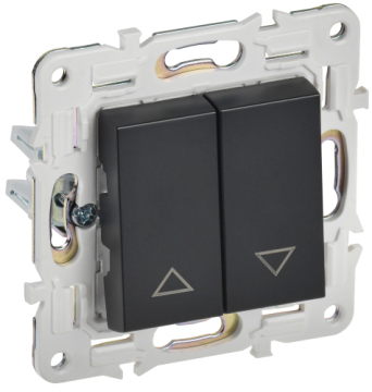 Выключатель жалюзи IEK SKANDY 10А SK-V12Bl (черный) SK-V15-0-10-K02