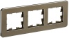 Рамка 3-м скругленная BRITE DECOR Латунь металл РУ-3-1-Бр BR-M32-M-01-K49