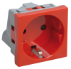 Розетка IEK PRIMER 2P+E со шторками 2 модуля РКС-20-32-П-К (красный) CKK-40D-RSZK2-K04-K