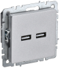 Розетка USB BRITE A+A 3,1А алюминий РЮ10-1-БрА BR-U21-D31-K47