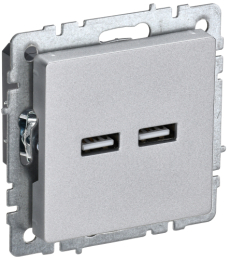 Розетка USB BRITE A+A 3,1А алюминий РЮ10-1-БрА BR-U21-D31-K47