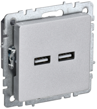 Розетка USB BRITE A+A 3,1А алюминий РЮ10-1-БрА BR-U21-D31-K47