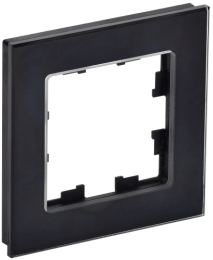 Рамка 1-м BRITE DECOR Черный глянец стекло РУ-1-2-БрЧ BR-M12-G-K02
