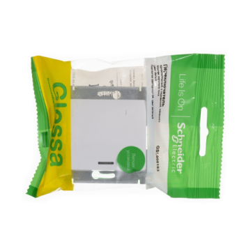 Проходной одноклавишный переключатель с подсветкой Glossa (белый) GSL000163