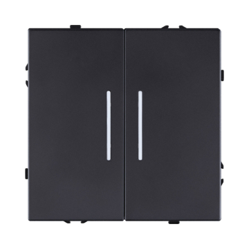 Выключатель 2-клавишный 10А/250В с LED подсветкой, черный матовый Kollinger Eclipse EC-010BK EC-010BK