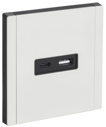 Розетка USB A+C FORTE&PIANO 3,1А FP250M (металл белый) FP-U22-D31-M-K01