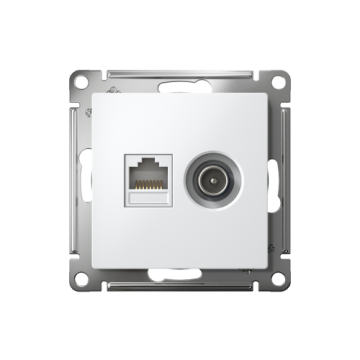 Розетка компьютерная RJ45+TV AtlasDesign (белый) ATN000189