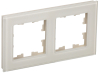 Рамка 2-м BRITE DECOR Ванильный глянец стекло РУ-2-2-БрВа BR-M22-G-K10
