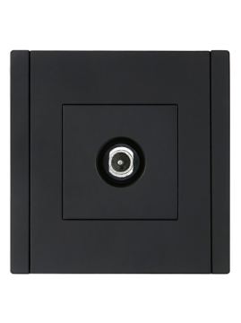 Розетка TV проходная FORTE&PIANO FP129 (черный) FP-A10-P-K02