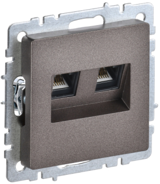 Розетка компьютерная двойная BRITE RJ45 кат.6 темная бронза РК11-2-БрТБ BR-K20-2-K45