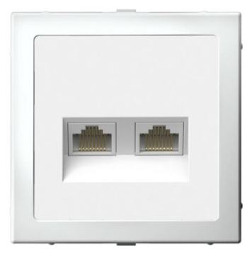 Розетка компьютерная двойная RJ45 ArtGallery/AtlasDesign кат. 5е (лотос) ATN001385+GAL001308