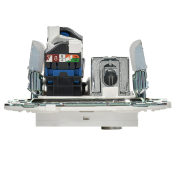 Розетка TV+RJ45 кат.6E IEK SKANDY SK-A15W (арктический белый) SK-AK20-2-K01