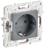 Розетка IEK SKANDY с заземлением без шторок 16А SK-R05Gr (серый) SK-R11-16-K03