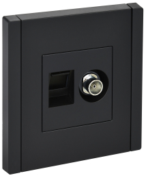 Розетка TV+RJ45 кат.5E FORTE&PIANO FP136 (черный) FP-AK20-1-K02