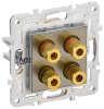 Аудиорозетка IEK SKANDY 4-ая SK-A01N (никель) SK-S40-K50