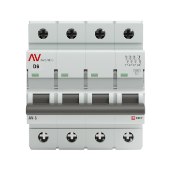 Автоматический выключатель EKF Averes AV-6 4P 6А 6kA (х-ка D) mcb6-4-06D-av
