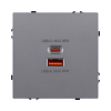 Розетка USB A+C 65W, серый Kollinger Eclipse EC-024GY EC-024GY