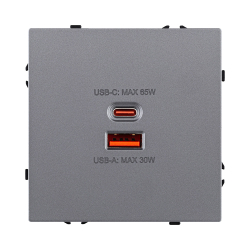 Розетка USB A+C 65W, серый Kollinger Eclipse EC-024GY EC-024GY