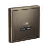 Розетка USB ArtGallery тип С высокоскор. заряд 65W QC PD (мокко) GAL000627