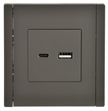 Розетка USB A+C FORTE&PIANO 3,1А FP350 (серый) FP-U22-D31-K03