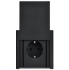 Розетка с крышкой FORTE&PIANO безвинтовые зажимы 16А IP44 FP119M (черынй металл) FP-R16-16-1-44-M-K02