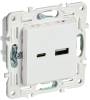 Розетка USB A+C 18Вт IEK SKANDY SK-R13W (арктический белый) SK-U22-018-K01