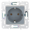 Розетка IEK SKANDY с заземлением без шторок 16А SK-R05Gr (серый) SK-R11-16-K03