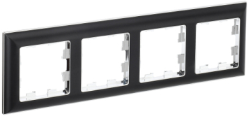 Рамка 4-м BRITE DECOR Черный/хром 3D-форма РУ-4-Бр BR-M42-12-2-K23