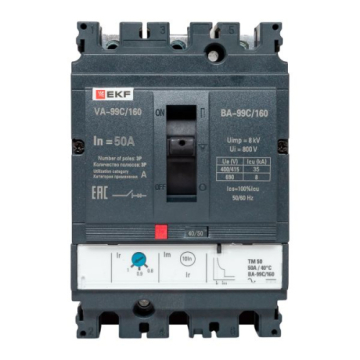 Автоматический выключатель EKF PROxima ВА-99C (Compact NS) 160/ 50А 3P 36кА mccb99C-160-50